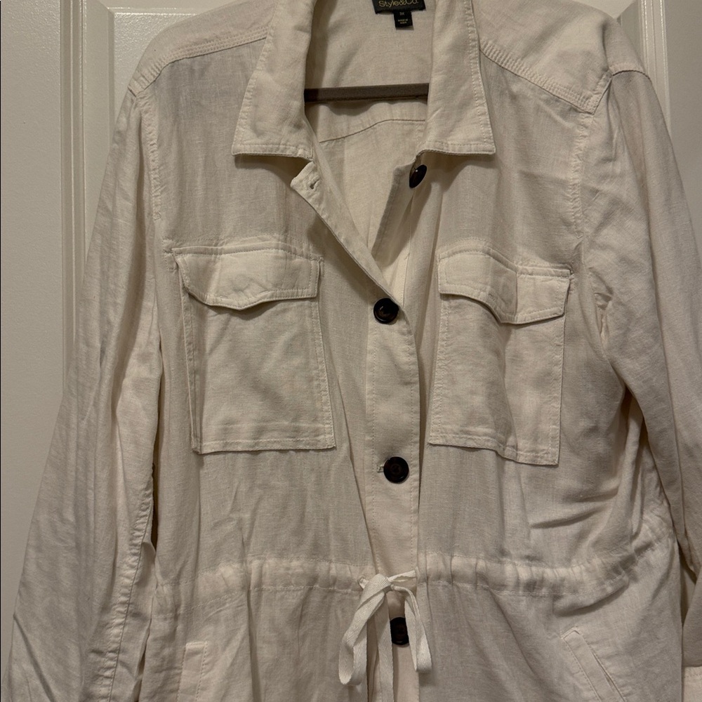 Cream drawstring jacket - Picture 3 of 4